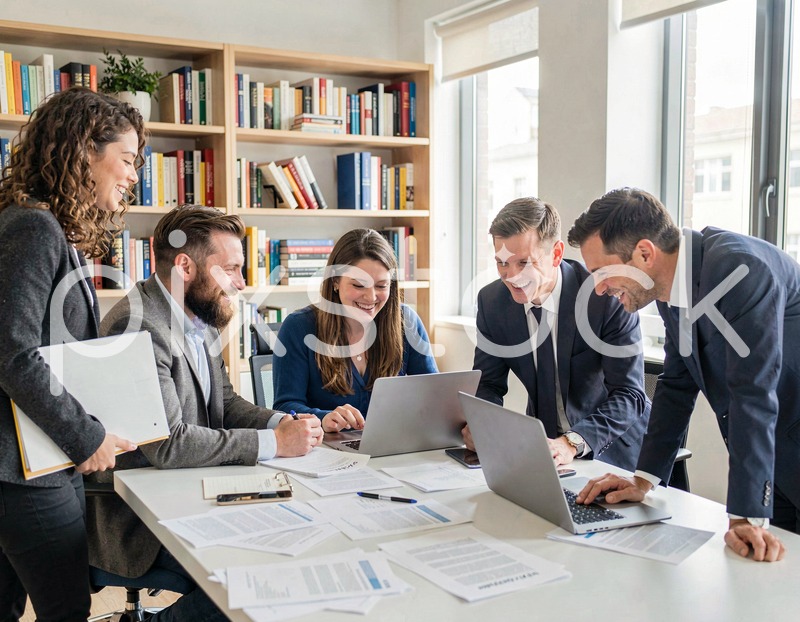 Diverse Professionals Collaborating in Office
