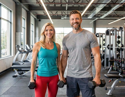 Couple Training in Gym