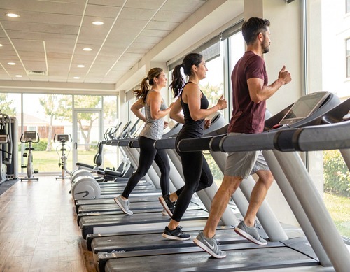 People Running on Treadmills