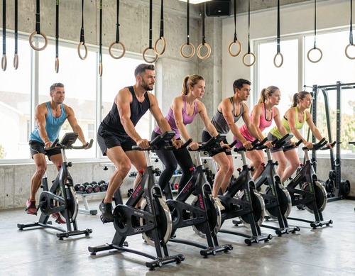 Group Cycling Gym Workout