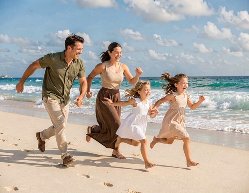 Happy Family Beach Fun
