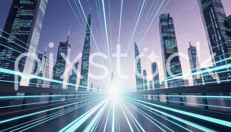 Futuristic Digital Cityscape