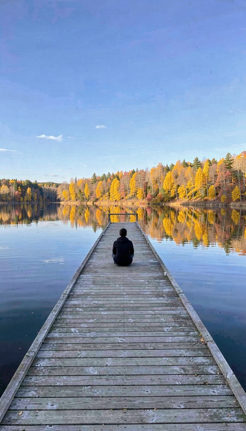 Peaceful Autumn Lake Reflection