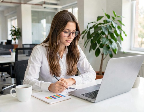 Woman Working in Office