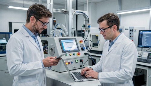 Scientists in High-Tech Lab