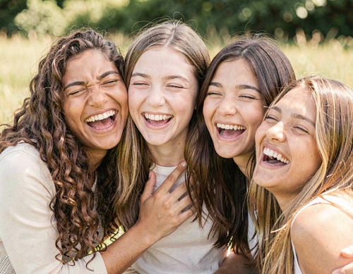 Joyful Friends Laughing