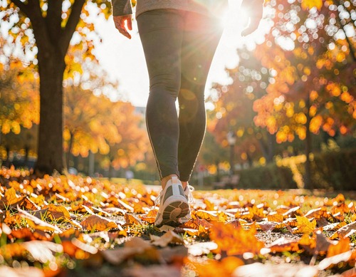 Autumn Walk in Sunlight