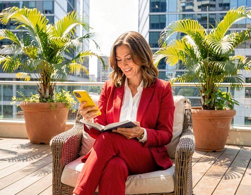 Businesswoman Using Smartphone Outdoors