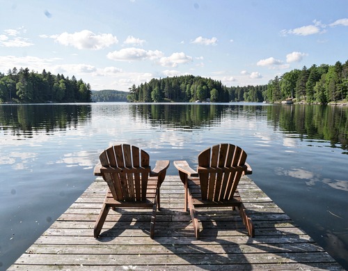 Serene Lake Dock Chairs