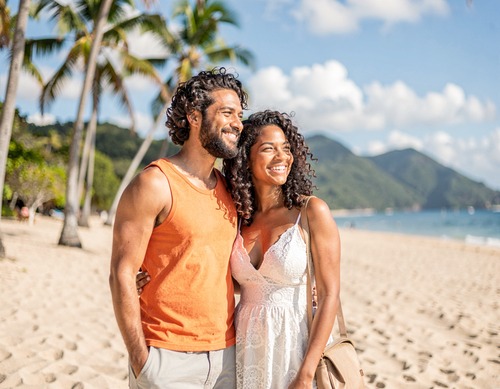 Beach Couple in Tropical Paradise