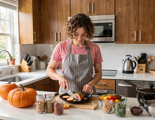 Chef Preparing Autumn Dish