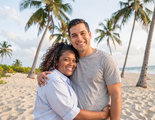 Happy Couple on Beach Walk