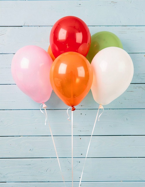 Colorful Balloons on Blue Background