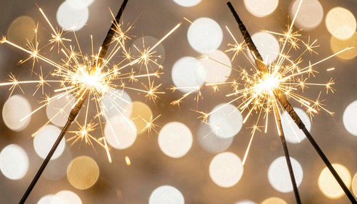 Festive Sparklers with Bokeh Lights