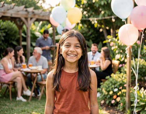 Happy Girl at Garden Party