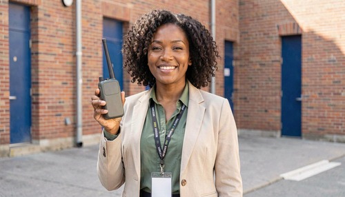 Confident Businesswoman Smiling Outdoors