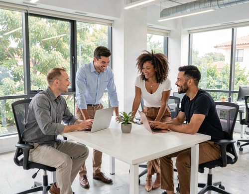 Team Collaboration in Modern Office