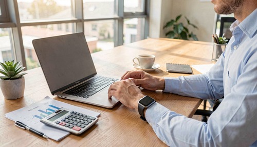 Business Professional Working at Desk