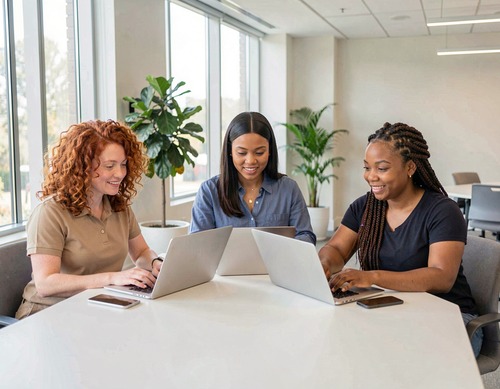 Collaborative Work Team in Modern Office