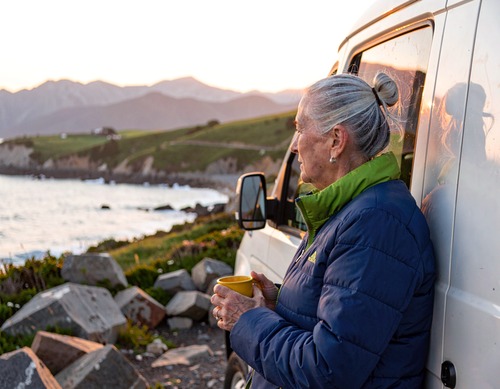 Sunset Coastal Van Moment