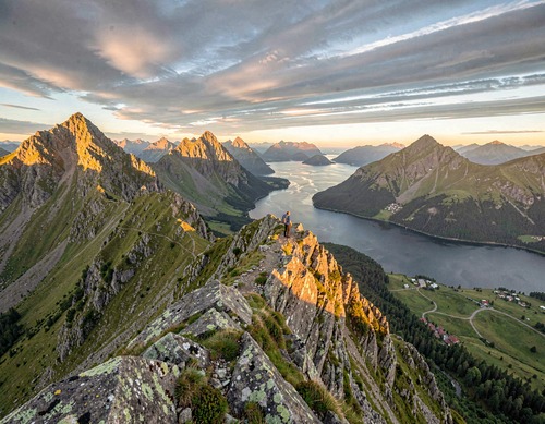 Sunset Over Mountain Peaks