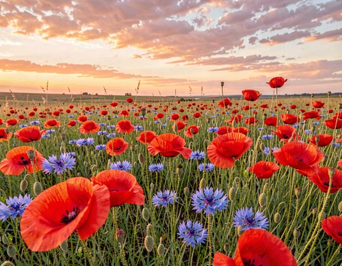 Sunset Poppy Field