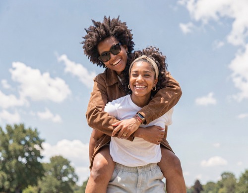 Joyful Piggyback Ride Friends