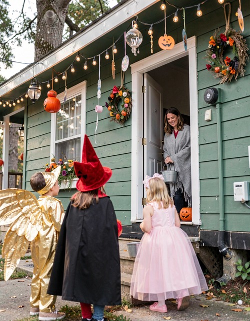 Kids Trick-or-Treating at Green House