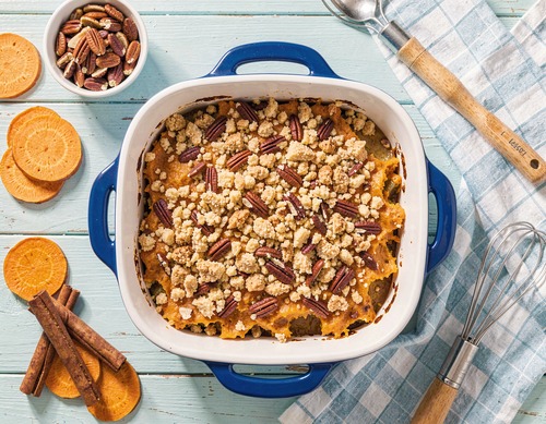 Sweet Potato Casserole with Pecan Crumble