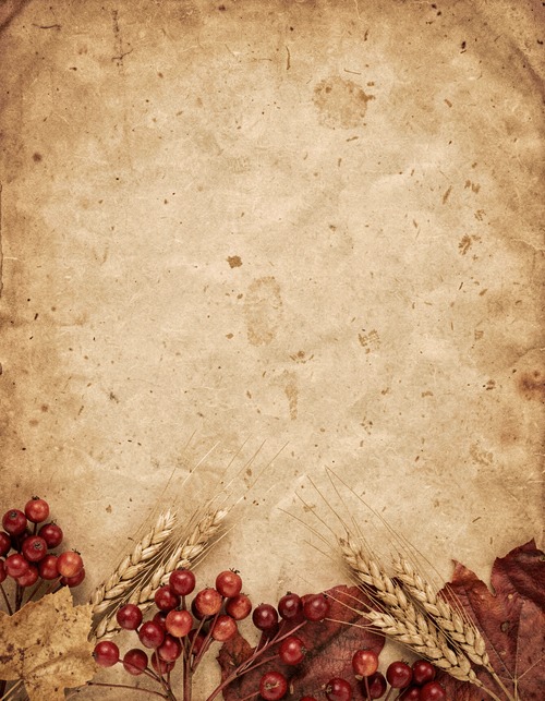 Autumn Berry Wreath Vintage Background